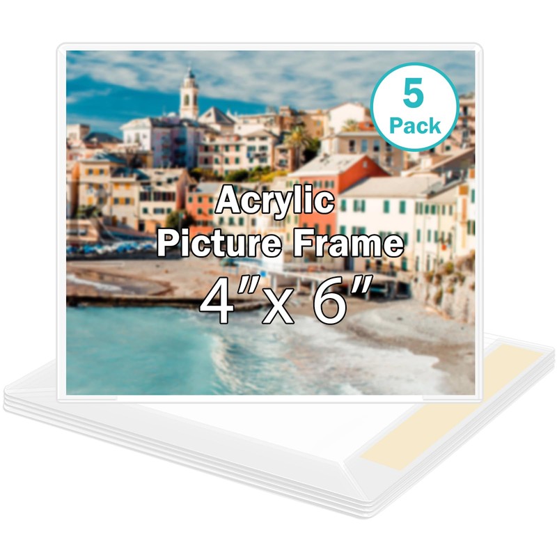 Wbtran 4x6 Acrylic Picture Frame, Clear Frameless Photo Frame for