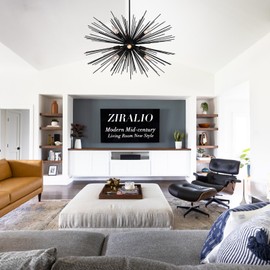 ZIRALIO Black Sputnik Chandelier Modern 9-Light Dining Room Chandelier Light Fixture for Living Room, Bedroom, Kitchen, Entryway, Foyer, 29in