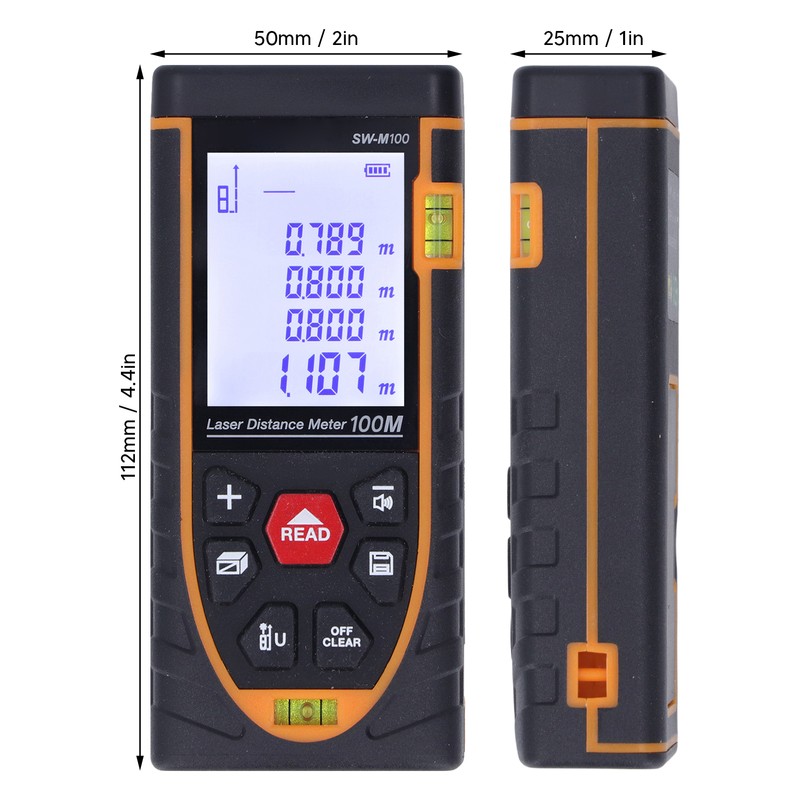 Laser Distance Meter High Accuracy Infrared HD LCD ABS Shell