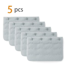 sourcing map Ladie's 3 x 4 Hooks Bra Strap Extensions Elastic Clip on Bra Band Extenders Multi Color Gray 3 Rows 4 Hooks 5 Pcs