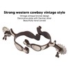 1 Pair Western Cowboy Spurs Carbon Steel Retro Floral Carving