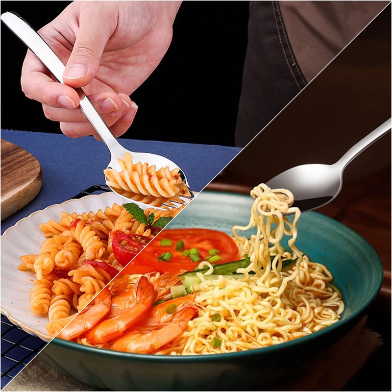 304 Stainless Steel Spoon Fork 2 in 1 Multifunctional Spoon