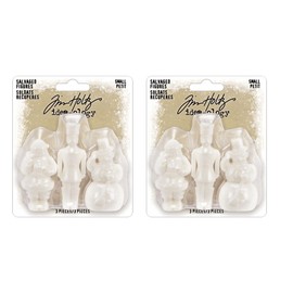 Tim Holtz Idea-Ology 2023 Christmas Holiday Salvaged Figures - Small - Bundle of Two Items