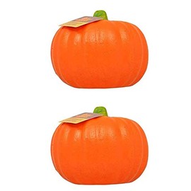 Two Orange Carvable Pumpkin Foam Decoration