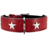 Hunter Magic Star Organic Leather Collar, Medium, Red/Black