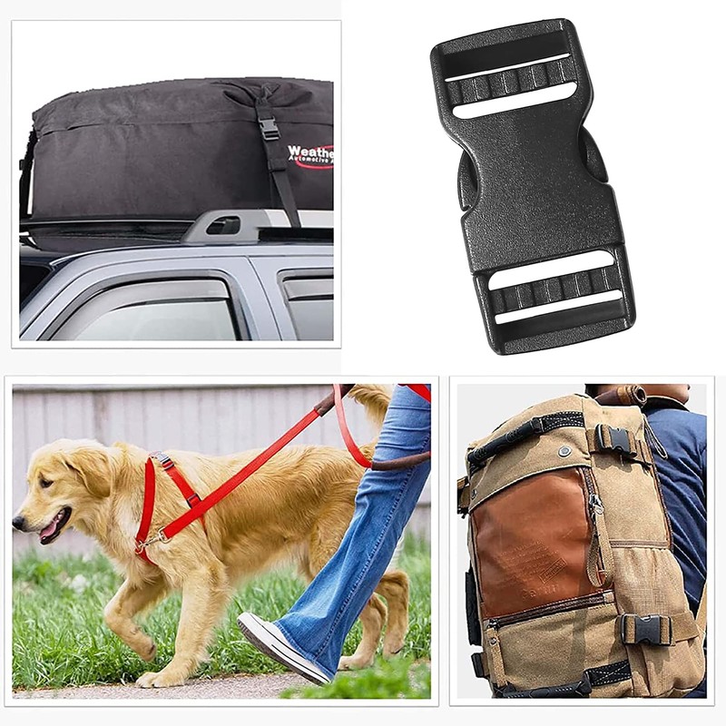 IRYNA 4Pcs Plastic Slide Rectangle Buckles Quick Release Buckle Snap