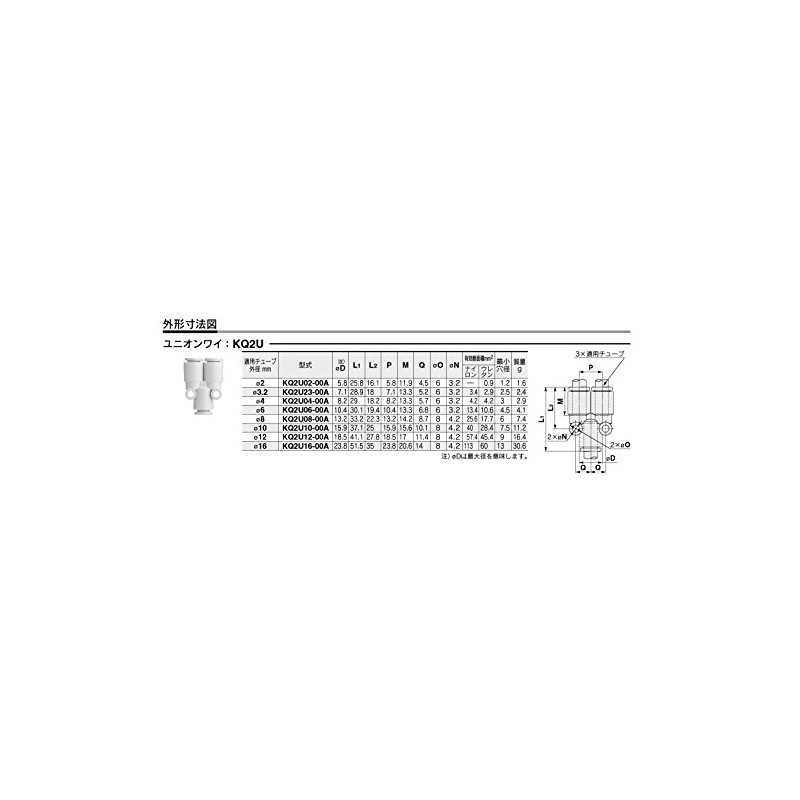 SMC Union Wye KQ2U04-00A, 1 Pack