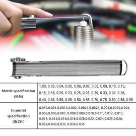 Voarge 32 Blades Feeler Gauge, 0.03-1.00 mm Stainless Steel High Precision Feeler Gauge Dual Marked Metric and Imperial Gap Measuring Tool