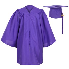 Erligo Matte Kindergarten Preschool Graduation Gown and Cap Set with Year Tassel for Kids (Purple, 27)