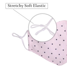 WedDecor 1Pc Washable Cloth Face Mask Reusable and Adjustable Protective Fabric Face Cover Dust Filter Pocket, Filter Pocket 3 Layer Cotton Face Mask Reusable Machine Washable, Starry Print