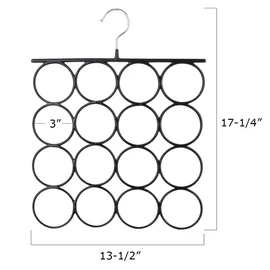 Tosnail 3 Pack Total 48 Rings Steel Non-Slip Tie Hanger Scarf Hangers Scarf Organizer Scarf Holder Legging Hanger Closet Space Saver
