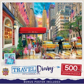 Masterpieces 500 Piece Jigsaw Puzzle for Adults, Family, Or Kids - Fifth Avenue, NYC - 15"x21"