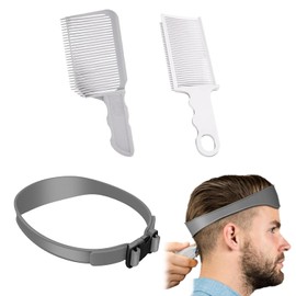 VBNZBK Hair Cutting Comb, Transition, Set of 4, Hair Cutting Transition Comb, Transition Comb, Hairdresser Comb and Adjustable Hair Cutting Stencil, Ideal for Self-Haircuts