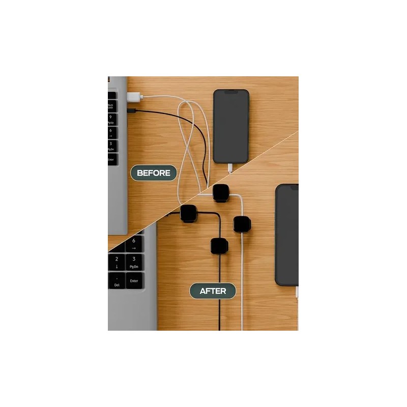 Organizador De Cables Con Clips Magnéticos Para Escritorio Y