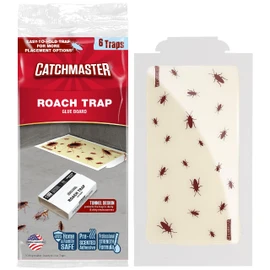 Catchmaster Roach Trap Glue Boards 6-Pk, Adhesive Bug Catcher, Insect & Roach Killer, Scorpion, Spider, Cricket, & Cockroach Traps for Home, Bulk Glue Traps for House & Garage, Pet Safe Pest Control