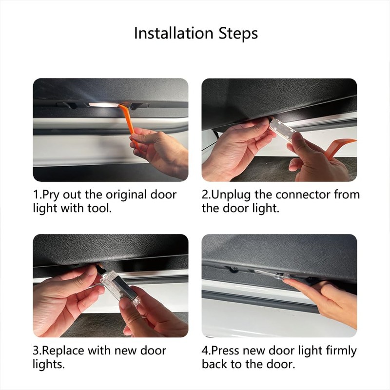 2Pcs Car Door Logo Lights Compatible with Challenger 2015-present Puddle