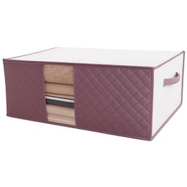 Inico Life Futon Storage Bag, Large Capacity, Futon Bag, Mauve Color, Activated Carbon Sheet, Futon Case, Cover, Stores Futons Together, Handle, Transparent Window, Breathable Non-woven Fabrics