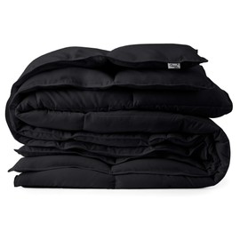 Black Down Alternative Comforter Duvet Insert - Corner Tabs, Double Stitches, Piped Edges, Siliconized Fiber, Protects Against Dust Mites, Hypoallergenic, Allergy Free - King 104" x 90"