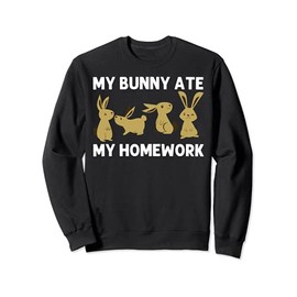Cool Bunny Art For Kids Boys Rabbit Jersey Wooly Pet Animal Sweatshirt