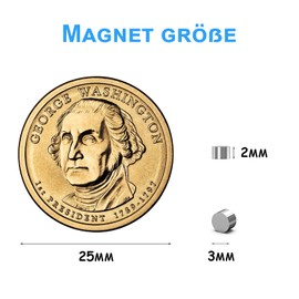 Delaga Pack of 300 Magnets Strong 3 x 2 mm, Neodymium Magnets Extra Strong, Mini Magnets for Magnetic Board, Small Magnets Strong Round, Strong Magnets for Fridge, Whiteboard, Pin Board, Office