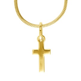 My Gold Rapallo Children's Pendant Cross 750 Gold (Without Chain) Real Yellow Gold (18 Carat) Small 17 mm x 6 mm Mini Girls Boys Rapallo, Yellow Gold, No Gemstone