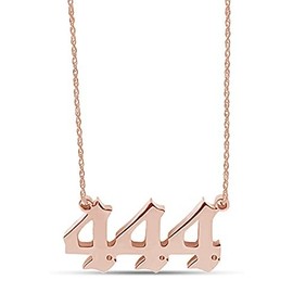 Angel Number Necklace 111 222 333 444 555 666 777 888 999 Pendant Necklace in 14K Gold Over Sterling Silver Along with 18" Chain Numerology Jewelry, metal, not known,