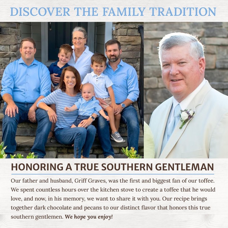 Chapel Hill Pecan and Dark Chocolate Toffee, Natural and Gluten