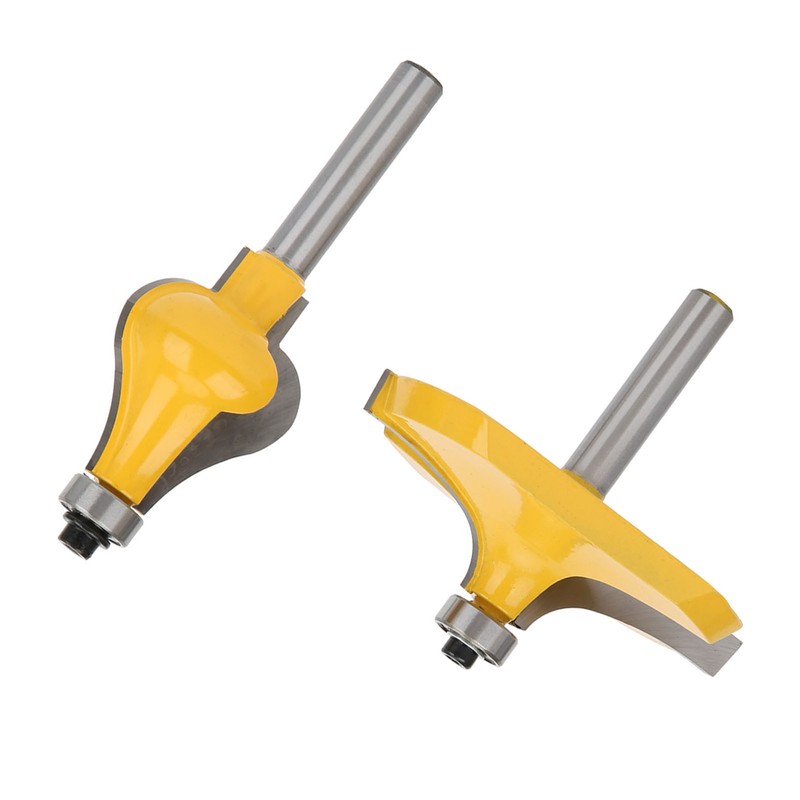 2pcs 8mm Shank Armrest Handrail Router Bit Set with Bearing