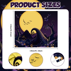 AIBIIN Purple Halloween Trunk or Treat Decorations, Full Moon Backdrop Banner SUV Car Archway, Garage Door Arch, Photo Booth Backdrop, Wall Party Supplies 51.2 x 39.4in