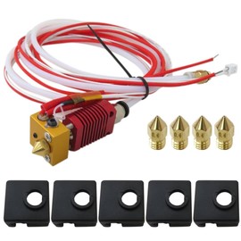 JRSHOME Upgrade Assembled Extruder Hot End Kit 24V with Capricorn Bowden PTFE Tubing, 0.4mm Nozzle, Silicone Sock for Ender-3/Ender-3 Pro