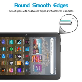 XunyLyee 2-Stück, Schutzfolie für Fire HD 8 Tablet/Fire HD 8 Kids 2024 und 2022 Release Panzer Schutz Glas Displayschutz