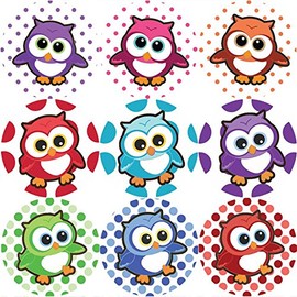144 Adorable Owls - Themed Reward Stickers for Teachers or Parents - Size 30mm