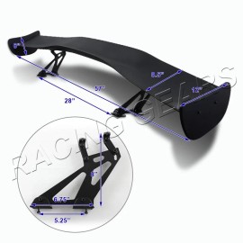 Racing_Gear UNIVERSAL 57" WING DRAGON-1 STYLE BLACK ABS GT TRUNK ADJUSTABLE SPOILER WING