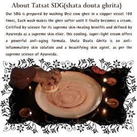 TATSAT - WELLNESS THROUGH AYURVEDA Crema Nutritiva Antienvejecimiento Shata Dhauta Ghrita 100 Veces Lavada Que Elimina Las Estrías - 30 G (30, Rosa)