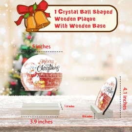5" Round Wooden Sign.Merry Christmas Quotes, Cute Snowman Theme With Wooden Base, Desk Table Decorations, Gifts For Kids Friends And Coworkers，Rustic Home Office Living Room Decor & Accessories - 005