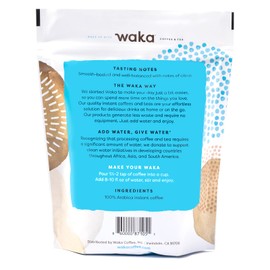 Waka Premium Instant Coffee — Medium Roast — 100% Arabica Freeze Dried Beans — For Hot or Iced Coffee (up to 80 servings)
