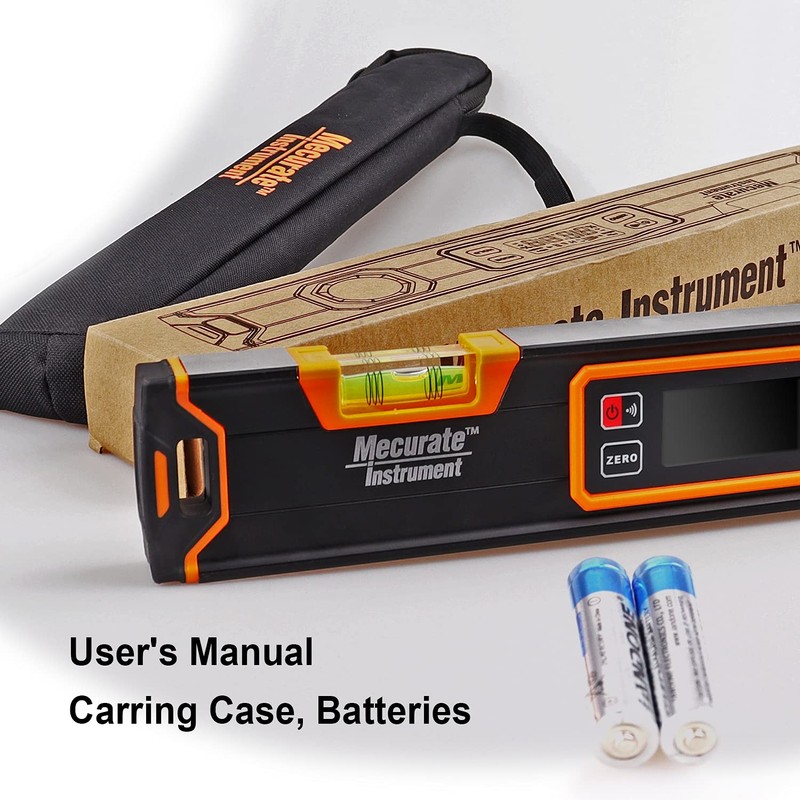 Mecurate Digital Level 15.7'' with LCD Display, 360° Angle Magnetic