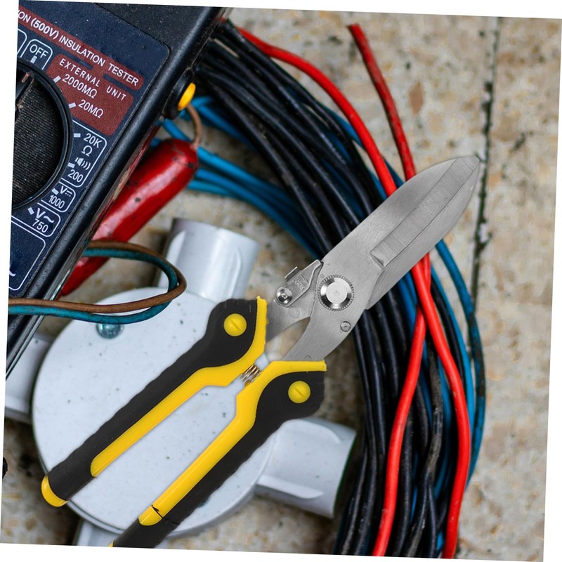 TEHAUX Heavy Duty Tin Snips Straight Head Metal Cutter with