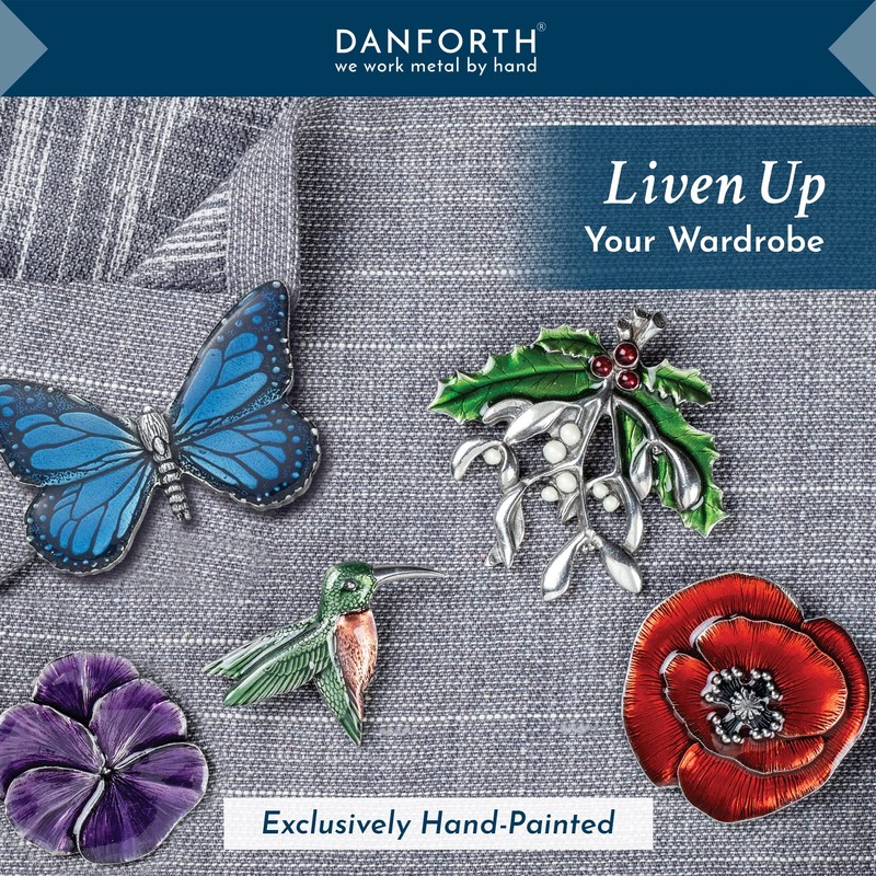 Danforth Remembrance Poppy Brooch Pin (Red) – Handcrafted Pewter Brooch