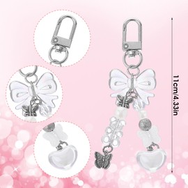 simarro Girly Keychain Silver, Cute Keychain Keyrings For Women Girls, Metal Key Ring Small Gift for Key Bag Purse Accessories