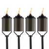 TIKI Easy Install 4-Pack Simply Metal Torches – Bronze Decorative
