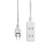 Elecom T-ST02-22310WH Power Strip, Dust-Proof Shutter, Easy Wiring, 180° Swing