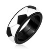 Uloveido Soccer Pattern Spinning Fidget Ring, Comfort Fit Stainless Steel