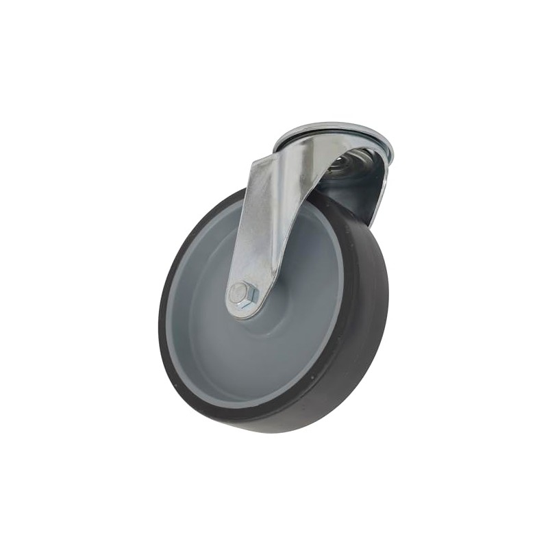 Ø100mm Medium-Duty Thermoplastic Bolt Hole Swivel Castor Wheel - Trade
