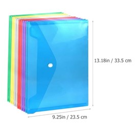 PLAFOPE Bolsa De Almacenamiento De Documentos Plástico Tamaño Oficio 12 Piezas Carpetas De Archivo Coloridas Transparentes Con Para Oficina Y Escuela