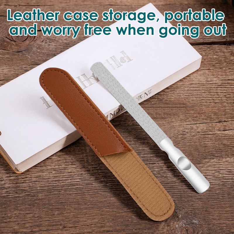 Double Sided Stainless Steel Nail File, Reusable Manicure Files with