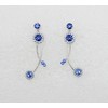 Faship Gorgeous Blue Rhinestone Crystal Floral Necklace Earrings Set -