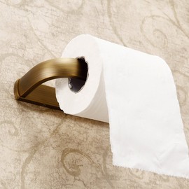 Leyden Brass Toilet Paper Holder, Antique Brass Toilet Roll Holder Bathroom Wall Mount Tissue Roll Dispenser