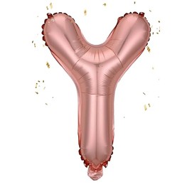 Rose Pink Letter “Y” Balloons 16 Inch, Mylar Foil Letter Alphabet, Hanging, Reusable for girls boys adults Birthday,Surprise,Wedding, Celebration, Sports Party Event Decoration Supplies
