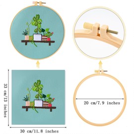 Traziewell Embroidery Kit for Beginners with Cactus Pattern DIY Cross Stitch Kit Stamped Embroidery Kits for Adults Beginner Starter, 1108